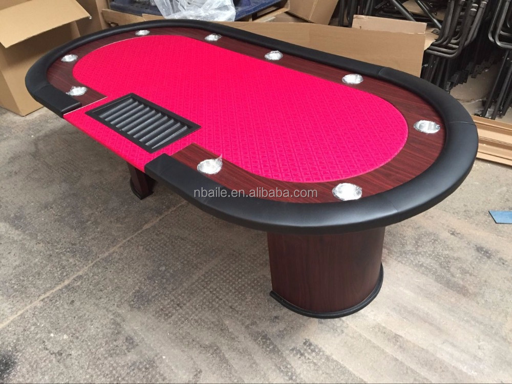 84 Inch Wooden Poker Table with plastic dealer tray