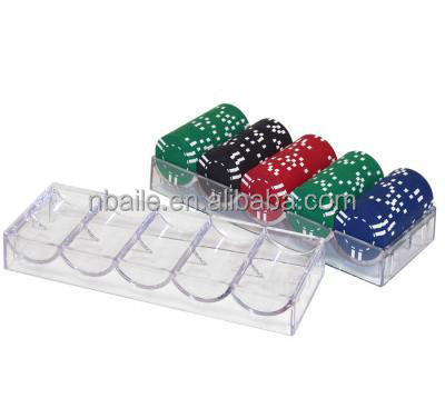 100pcs Acrylic poker chip tray, Casino transparent chip tray