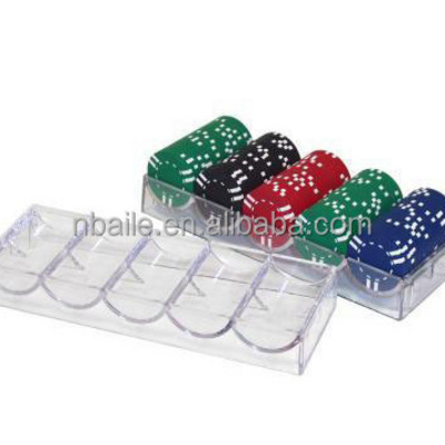 100pcs Acrylic poker chip tray, Casino transparent chip tray