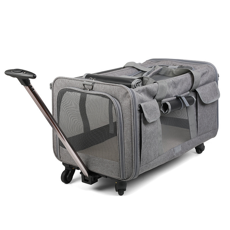 Multipurpose Foldable Pet Travel Bag with Detachable Wheels Dog Stroller and Carrier for Cats and Dogs