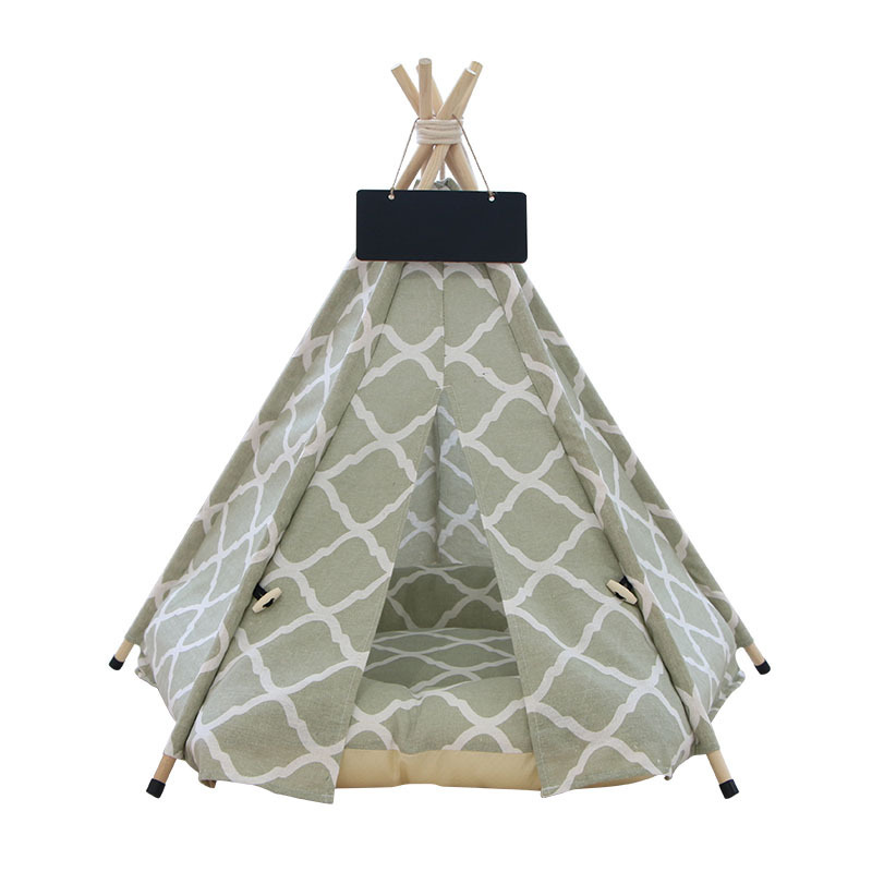 PiCi Paw Pet Teepee Portable Pet Tents for Small Dogs or Cats Puppy Sweet Bed Washable Dog or Cat Houses with Cushion