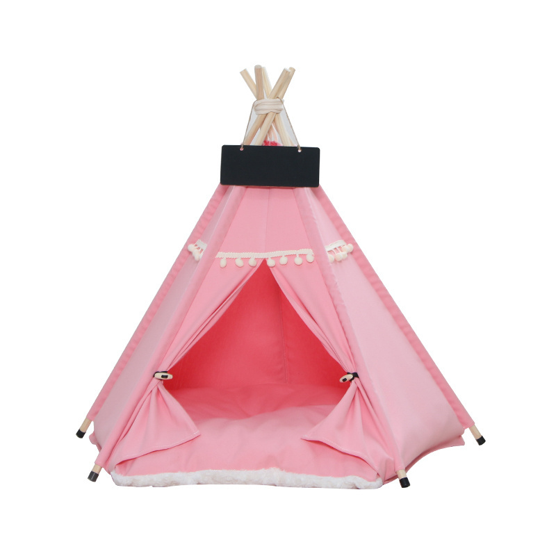 PiCiPaw Portable Cat Bed House Dog Teepee Tent with Thick Cushion Indoor Pet Tent for Dog Puppy