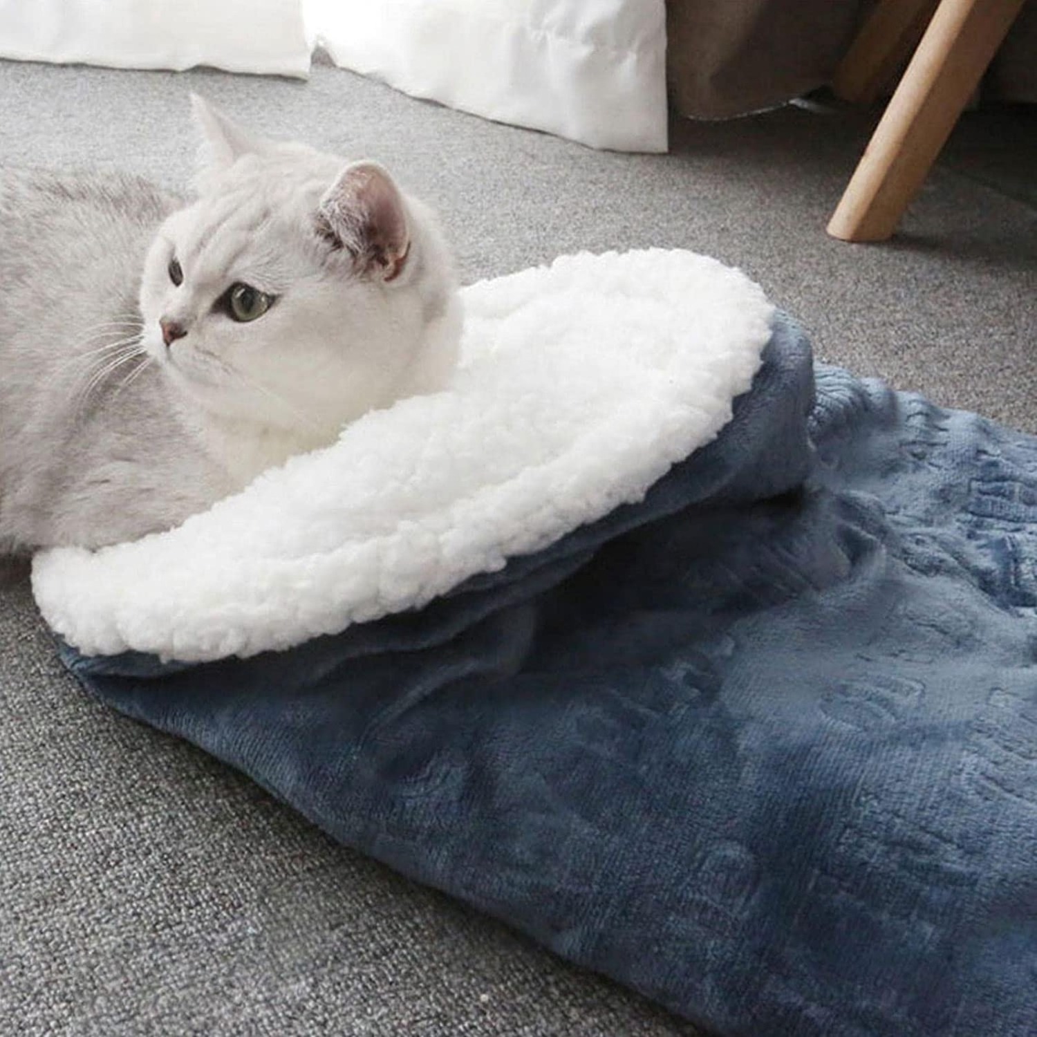 PiCiPaw Soft Flannel Pet Mat Self Warming Pad Sack for Cats and Small Dog Cat Bed Cave Sleeping Bag