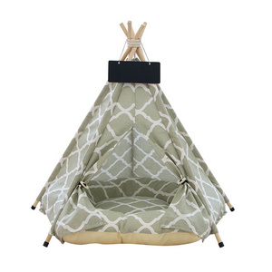 PiCi Paw Pet Teepee Portable Pet Tents for Small Dogs or Cats Puppy Sweet Bed Washable Dog or Cat Houses with Cushion