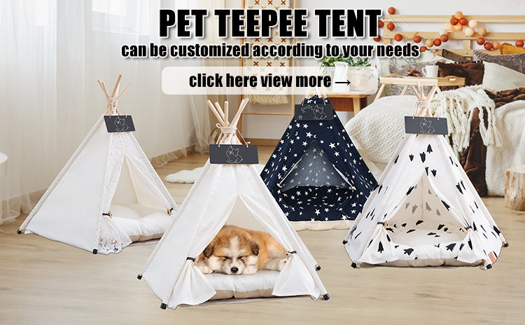 PiCiPaw Portable Cat Bed House Dog Teepee Tent with Thick Cushion Indoor Pet Tent for Dog Puppy