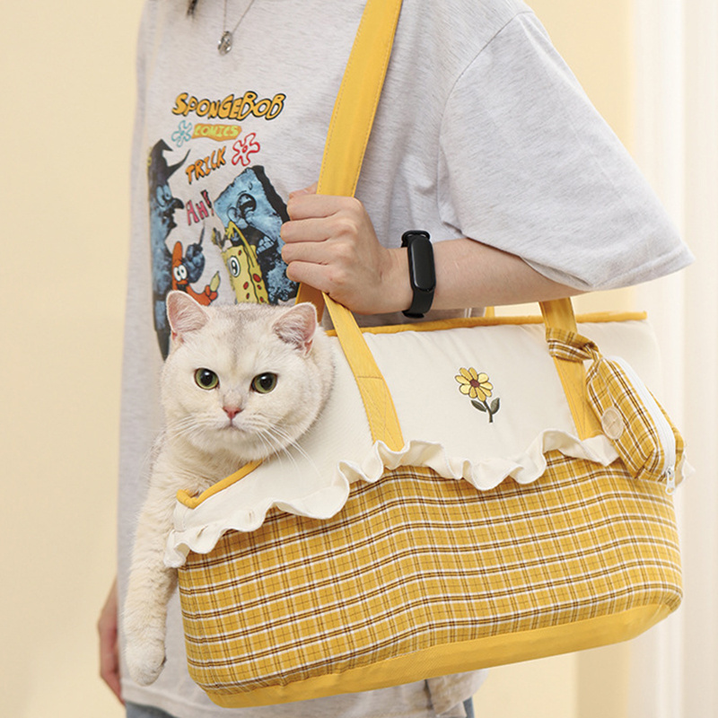 Portable Comfortable Plush Pet Carrier Bag Cat Small Dog Handbag Traveling Pets Tote Purse for Hiking Picnic