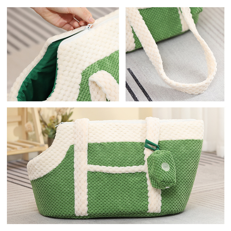 Portable Comfortable Plush Pet Carrier Bag Cat Small Dog Handbag Traveling Pets Tote Purse for Hiking Picnic