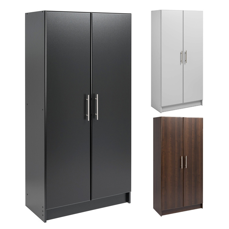 Functional Home Bedroom Armoire Wardrobe Closet Adjustable Storage Organizer Shelf Tall Shop Cabinet Wood 2-Door Garage Cabinet