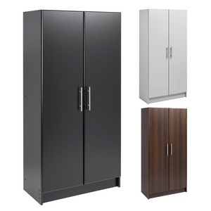 Functional Home Bedroom Armoire Wardrobe Closet Adjustable Storage Organizer Shelf Tall Shop Cabinet Wood 2-Door Garage Cabinet