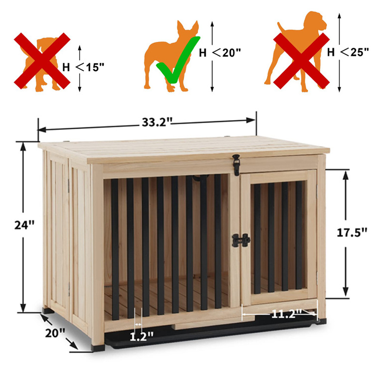 Indoor Living Room Furniture Heavy Duty Portable Foldable Wooden Large Pet Dog Crate Kennel Houses