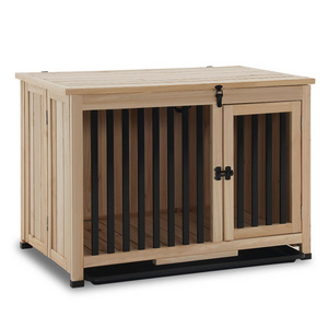 Indoor Living Room Furniture Heavy Duty Portable Foldable Wooden Large Pet Dog Crate Kennel Houses