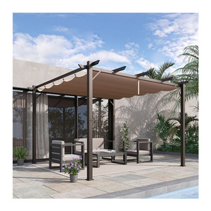 AJUNION Aluminum Patio Pergola Backyard Shade Shelter Outdoor Retractable Pergola Canopy