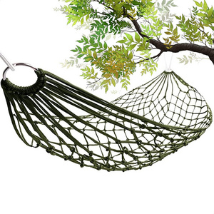 Outdoor Indoor Garden Camping Portable Folding Nylon Rope Net Mesh Sleeping Swing Hanging Single Hammock