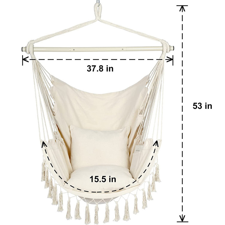 Outdoor Garden Camping Patio Folding Portable Children Cotton Hanging Rope Swing Hammock Chair