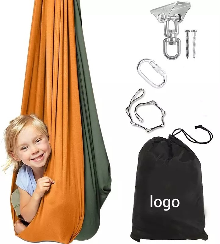 Outdoor Indoor Patio Hanging Portable Folding Kids Children Double Therapy Sensory Aerial Yoga Hammock Swing