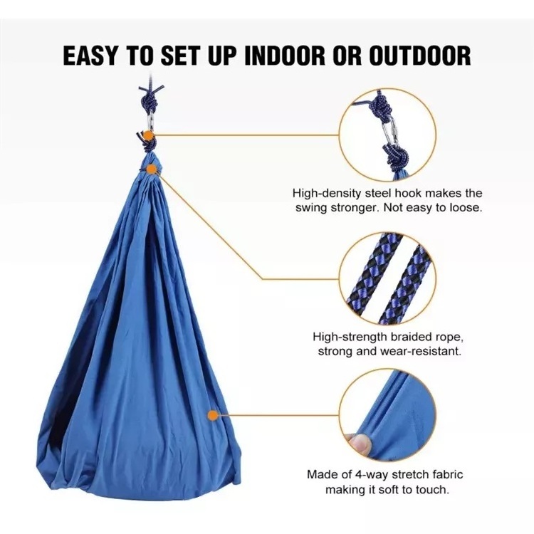 Outdoor Indoor Patio Hanging Portable Folding Kids Children Double Therapy Sensory Aerial Yoga Hammock Swing