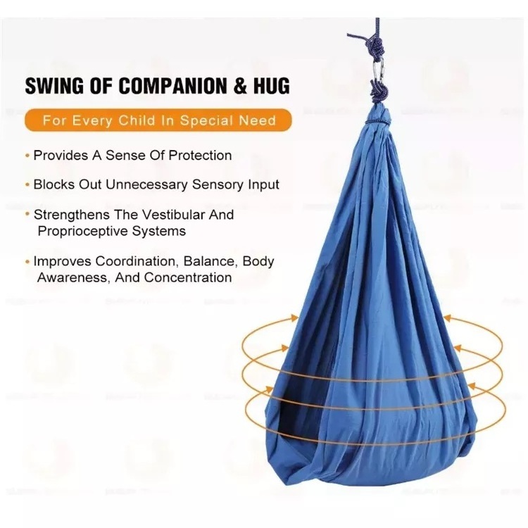 Outdoor Indoor Patio Hanging Portable Folding Kids Children Double Therapy Sensory Aerial Yoga Hammock Swing