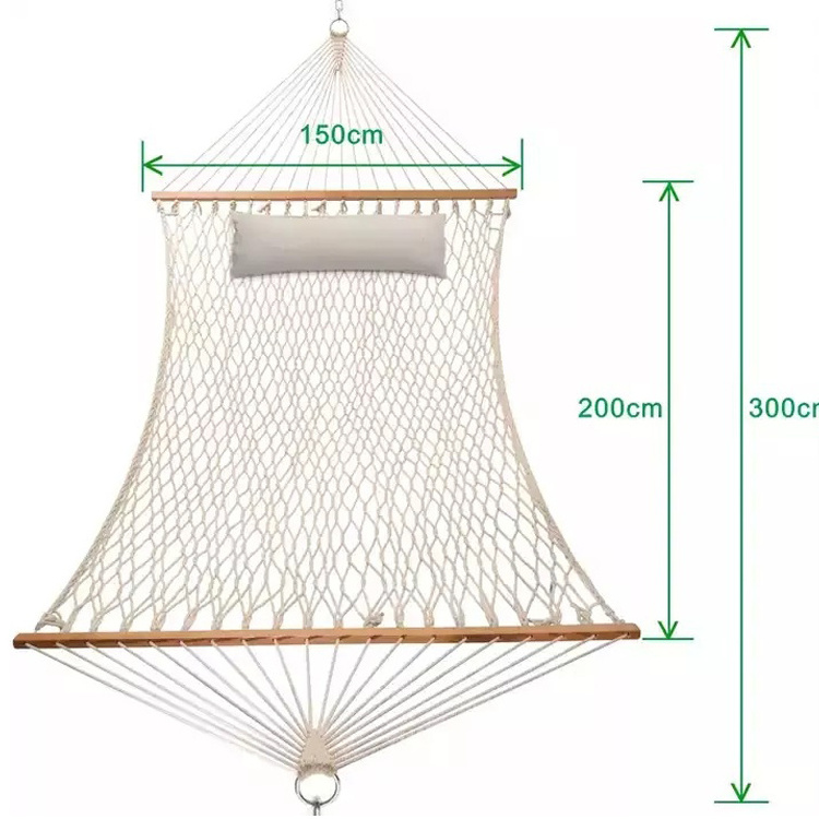 Outdoor Indoor Garden Camping Portable Folding Cotton Rope Mesh Sleeping Swing Hanging Hammock Bed