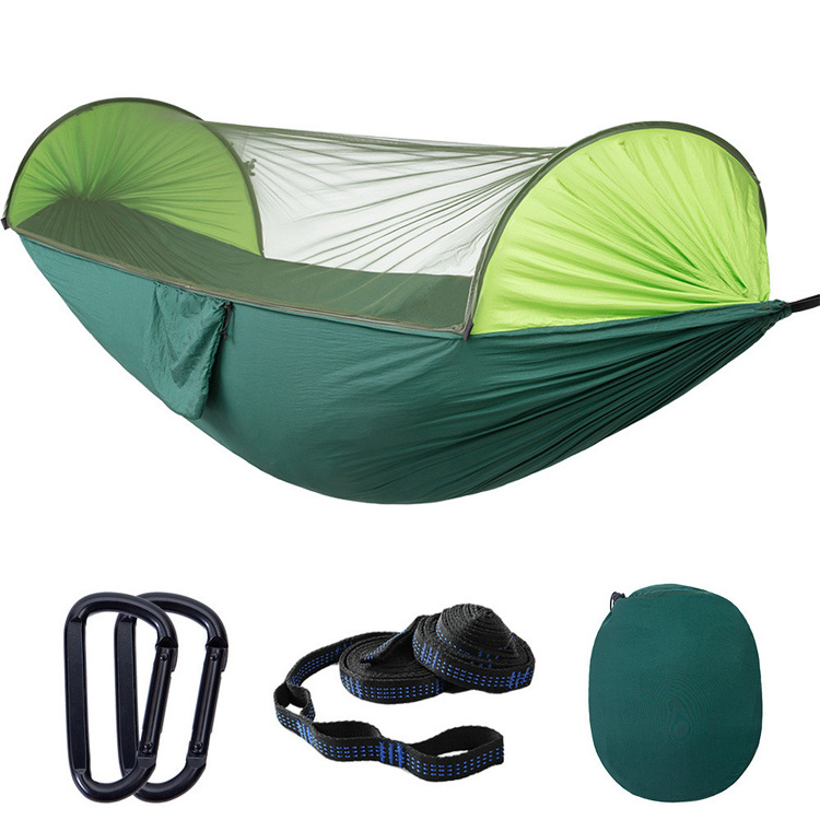 Outdoor Hiking Garden Patio Portable Lightweight Polyester Folding Camping Parachute Hammocks with Mosquito Net