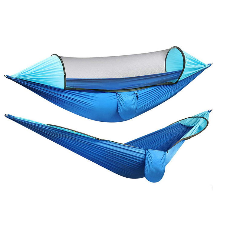 Outdoor Hiking Garden Patio Portable Lightweight Polyester Folding Camping Parachute Hammocks with Mosquito Net