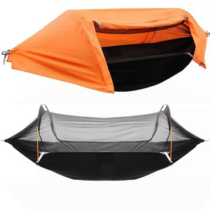 Outdoor Garden Parachute Portable Lightweight Folding Nylon Camping Tent Mosquito Net Hammocks with Rain Cove