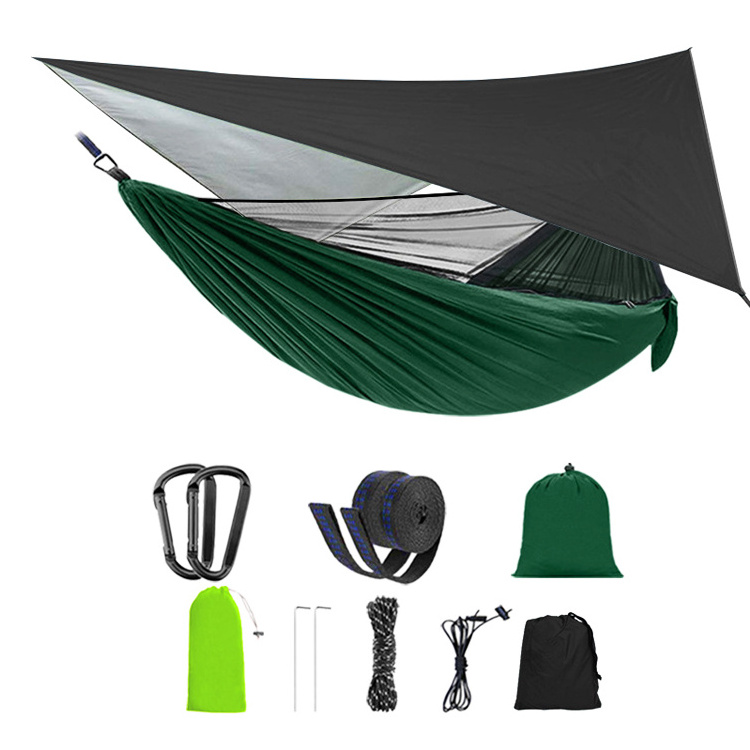 Outdoor Garden Parachute Portable Lightweight Folding Nylon Camping Hammocks with Mosquito Net