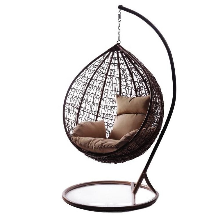 Outdoor Balcony Garden Living Room silla colgante PE Wicker Rattan Single Person Hanging Swing Egg Chair