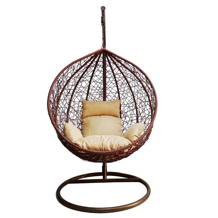 Outdoor Balcony Garden Living Room silla colgante PE Wicker Rattan Single Person Hanging Swing Egg Chair