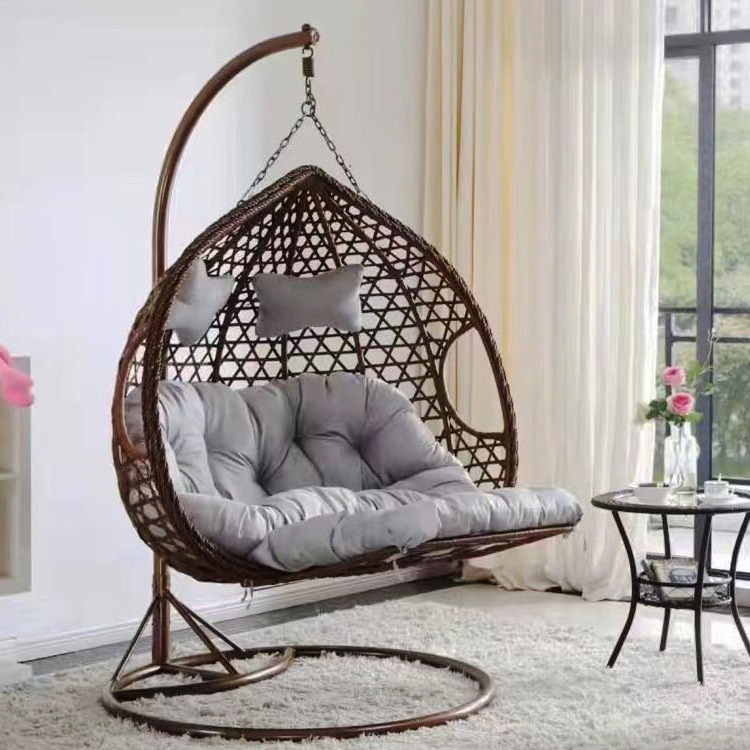 Wholesale Outdoor Balcony Courtyard Garden Patio silla colgante Pe Rattan Wicker Egg Swing Chair with Stand