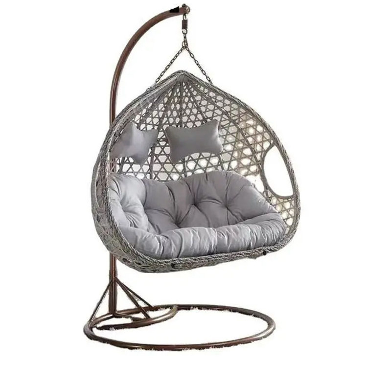 Wholesale Outdoor Balcony Courtyard Garden Patio silla colgante Pe Rattan Wicker Egg Swing Chair with Stand