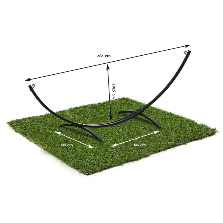 Outdoor Garden Camping Portable Lightweight Folding Double Cotton Hammocks with Metal Stand