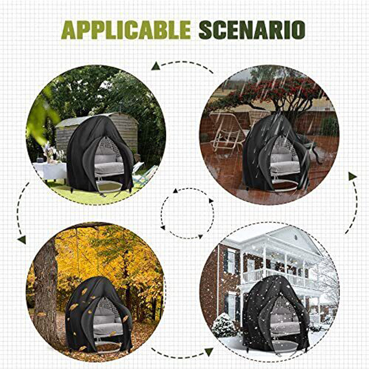 Outdoor Patio Waterproof Heavy Duty 600D Large Double Hanging Swing Chair Dust Protector Covers