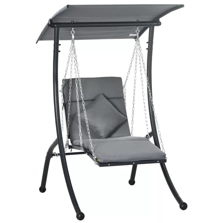 Outdoor Beach Patio Backyard Garden metal Leisure single Hanging Swing Chair with Covered