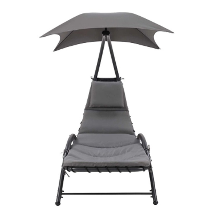 Outdoor Beach Patio Garden Metal Fabric Stand Hammock Swing Chair Sun Lounger Chair with Canopy