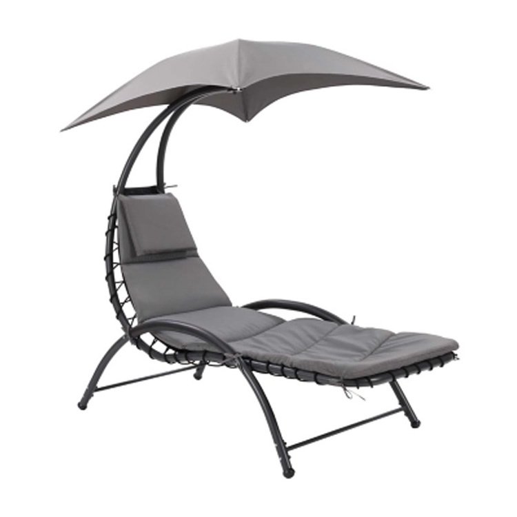 Outdoor Beach Patio Garden Metal Fabric Stand Hammock Swing Chair Sun Lounger Chair with Canopy