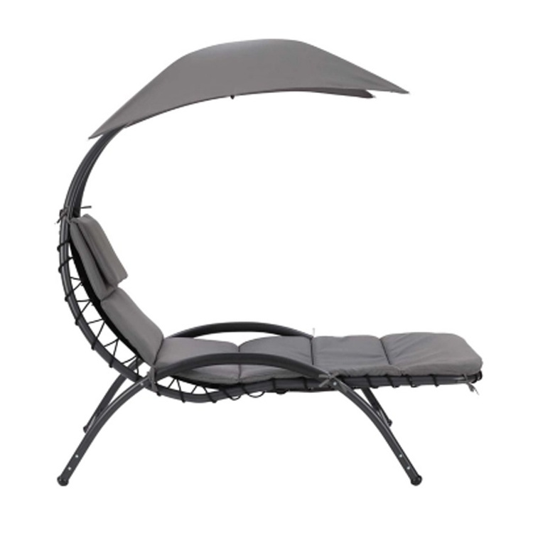 Outdoor Beach Patio Garden Metal Fabric Stand Hammock Swing Chair Sun Lounger Chair with Canopy