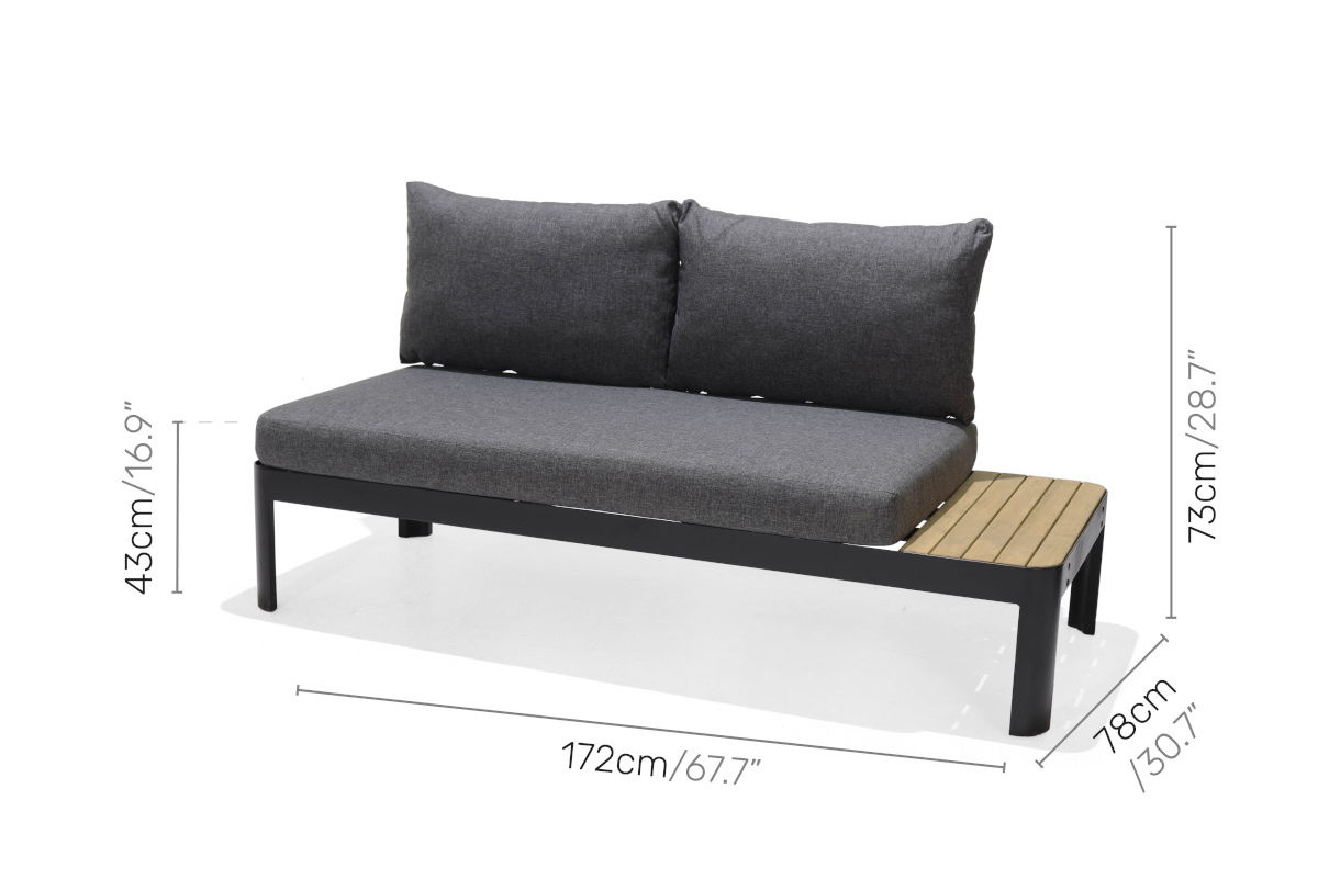 AJUNION Aluminum Luxury Garden Furniture Modular Sofa Outdoor Chaise Sectional Set Outdoor Sofas with Table