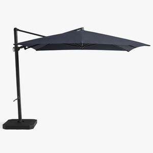 AJUNION Large Size Aluminum Cantilever Umbrella Commercial Restaurant Outdoor Umbrella with Base