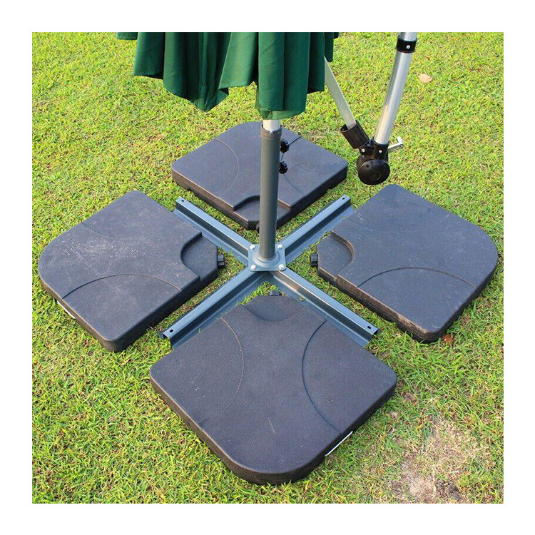 AJUNION 4 Pcs Heavy Duty Plastic Umbrella Base Parasol Base Stand with Water or Sand Filled