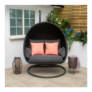 AJUNION Deluxe Outdoor Furniture Rope Hanging Swing Egg Chair Double Seat Swing Egg Chairs