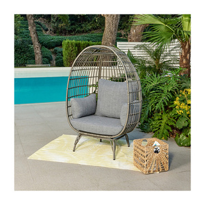 AJUNION Outdoor Living Room Standing Egg Chair KD Foldable Egg Chair Rattan Weave Egg Chair