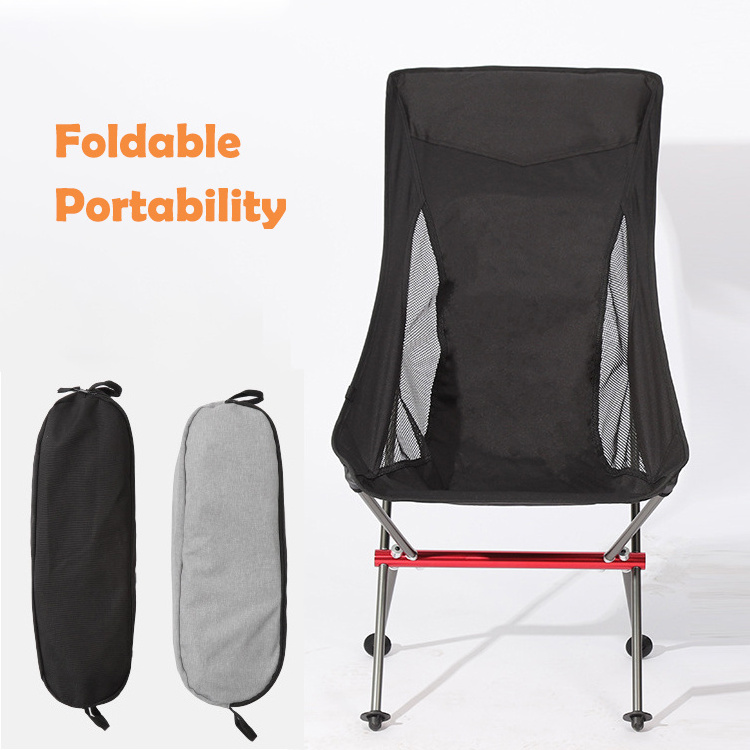 Outdoor Hiking Traveling Aluminium Lightweight Back Mesh Portable Folding Camping Moon Chair