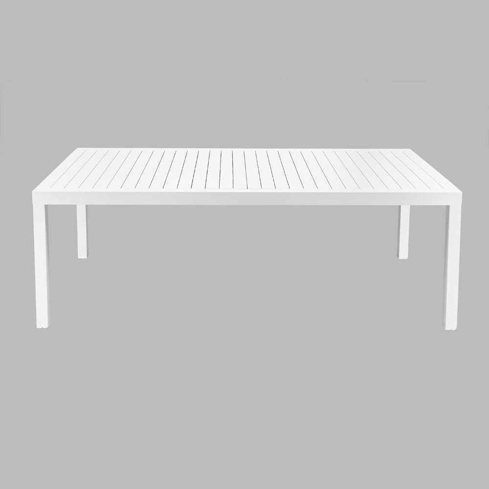 AJUNION Aluminum Outdoor Dining Set 12 Seat Armchair Extendable Dining Table White Frame Metal Patio Dining Furniture