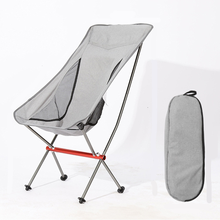 Outdoor Hiking Traveling Aluminium Lightweight Back Mesh Portable Folding Camping Moon Chair