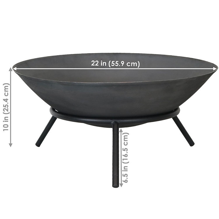 Outdoor Patio Backyard Garden Bonfire Camping Round Steel Portable Wood Burning Firepit Charcoal Fire Pit Bowl with Stand