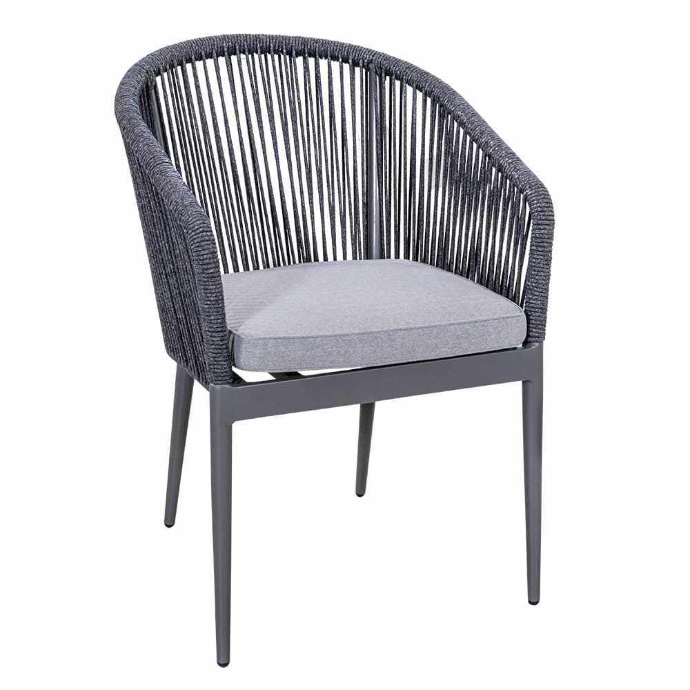 AJUNION 3 Piece Aluminum Outdoor Furniture Bistro Set Rope Weave Balcony Furniture for 2 Seating