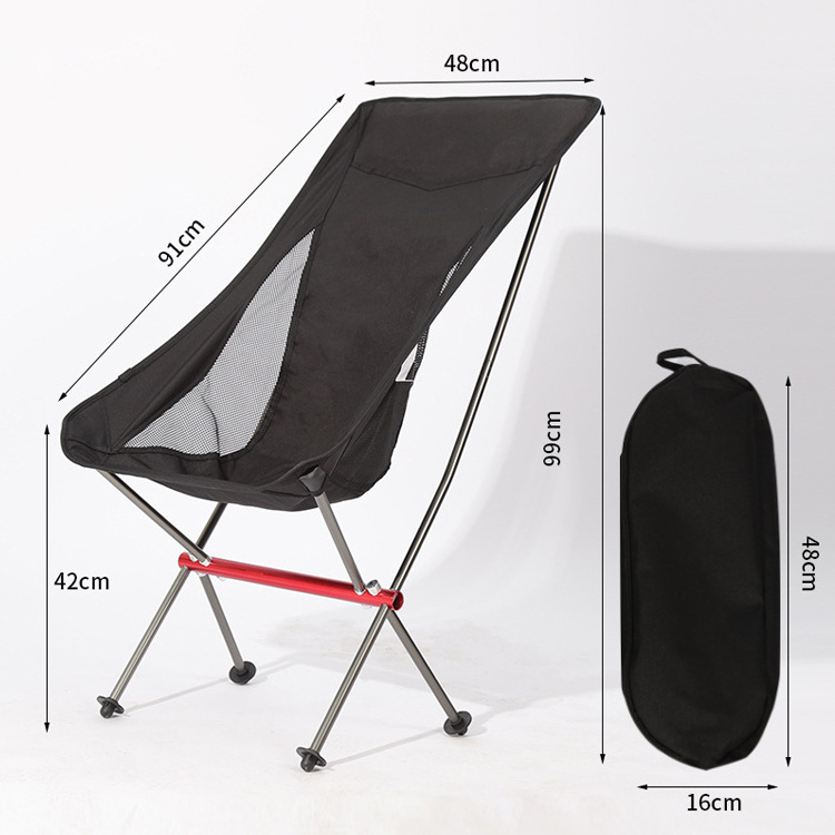 Outdoor Hiking Traveling Aluminium Lightweight Back Mesh Portable Folding Camping Moon Chair