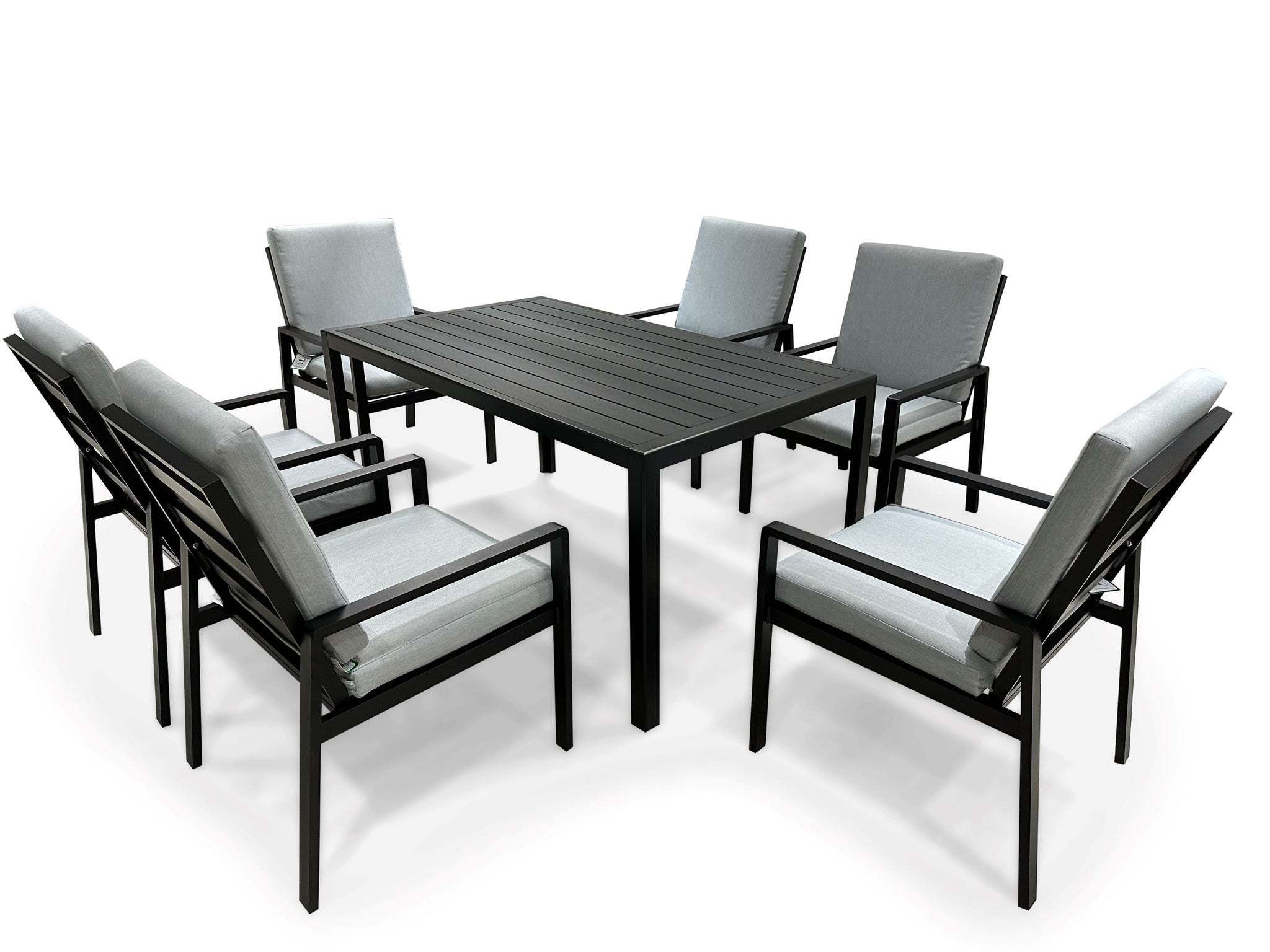 AJUNION Aluminum Dining Furniture Outdoor Patio Set HDPE Tabletop Dining Table for Outside