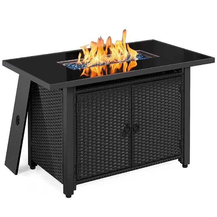 Wholesale Outdoor Garden Patio Portable Fireplace Table Top Rectangle Gas Smokeless Fire Pit