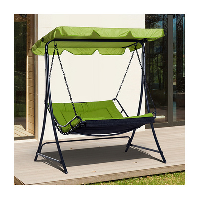 AJUNION Outdoor Swing Canopy Hammock 3 Seater Patio Swing Chair with Adjustable Canopy